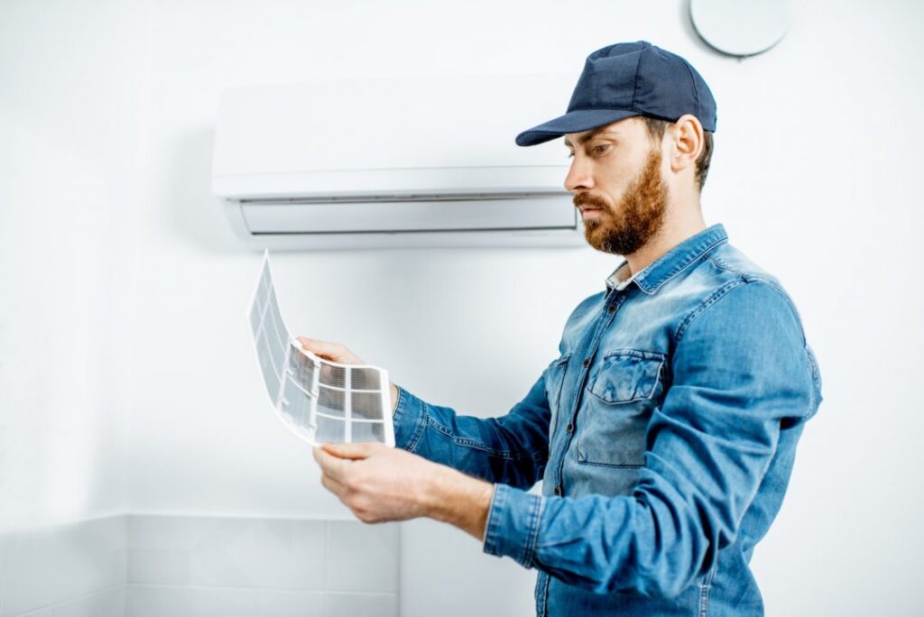 cold chillin air conditioning man serving the air conditioner