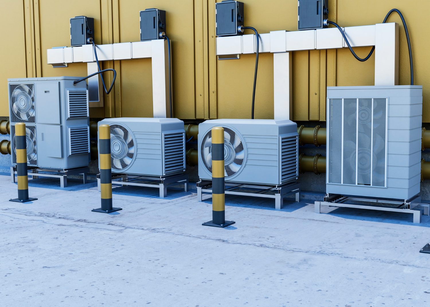 HVAC technician troubleshooting a residential air conditioning system with professional repair tools.